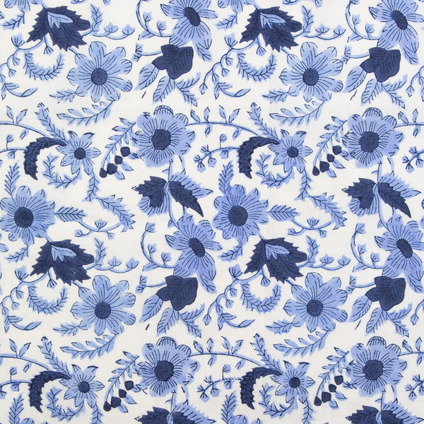 Country Floral in Blue BPCT-08-CTY-BLUE | Indian Block Prints Cottage