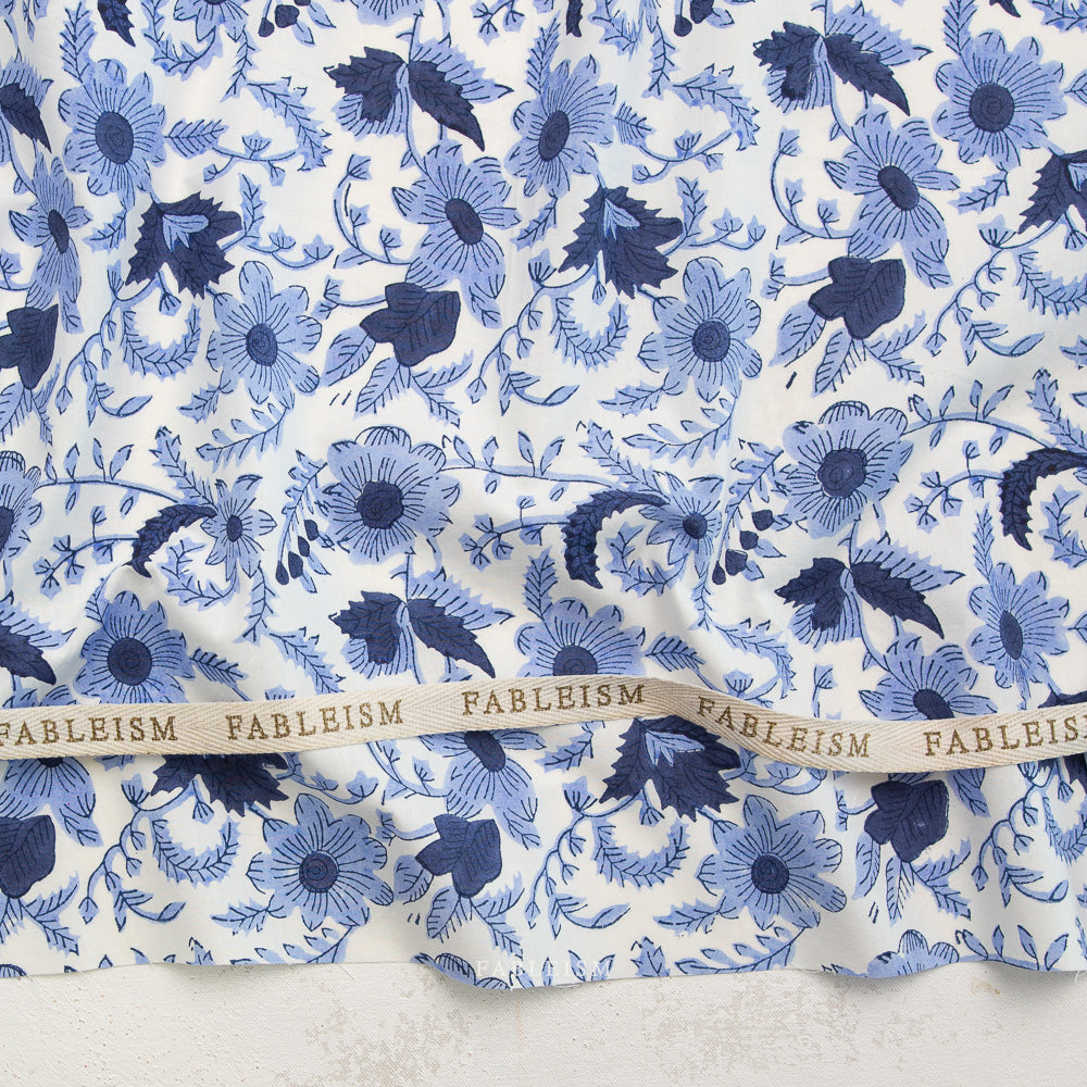 Country Floral in Blue BPCT-08-CTY-BLUE | Indian Block Prints Cottage