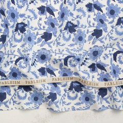 Country Floral in Blue BPCT-08-CTY-BLUE | Indian Block Prints Cottage