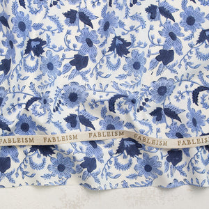Country Floral in Blue BPCT-08-CTY-BLUE | Indian Block Prints Cottage