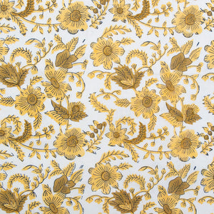 Country Floral in Yellow BPCT-08-CTY-YELLOW | Indian Block Prints Cottage