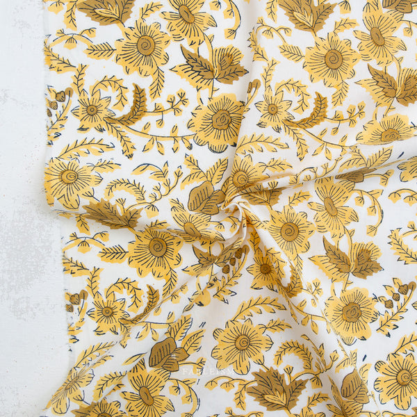 Country Floral in Yellow BPCT-08-CTY-YELLOW | Indian Block Prints Cottage