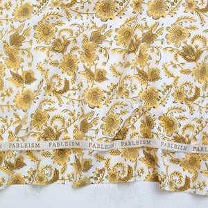 Country Floral in Yellow BPCT-08-CTY-YELLOW | Indian Block Prints Cottage
