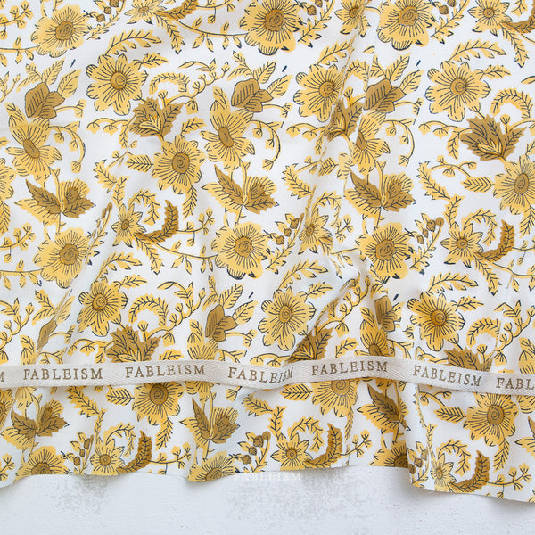Country Floral in Yellow BPCT-08-CTY-YELLOW | Indian Block Prints Cottage