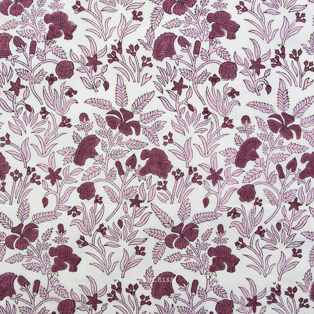 Cozy Floral in Purple BPCT-09-COZ-PURPLE | Indian Block Prints Cottage