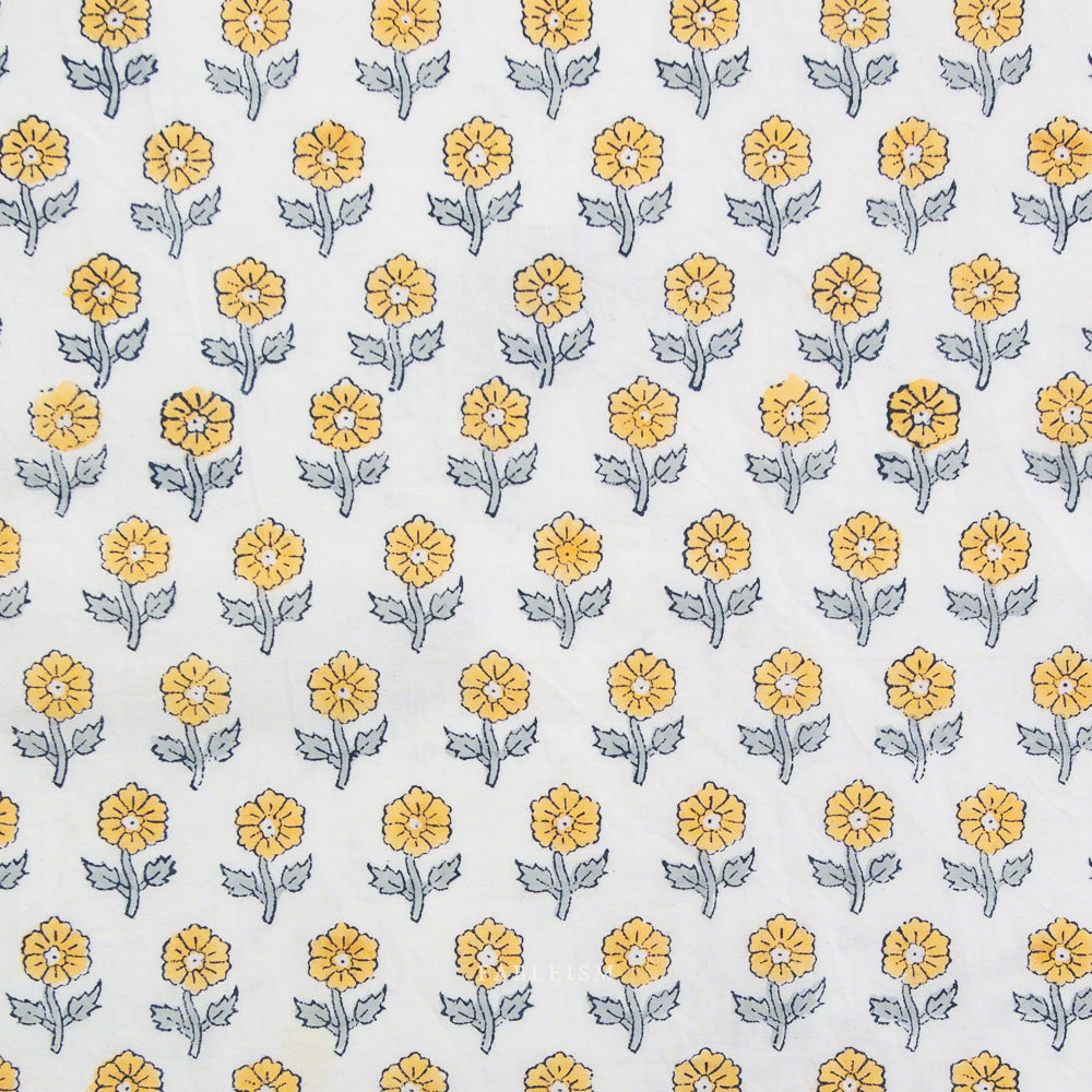 Flowering in Yellow BPCT-10-FWG-YELLOW | Indian Block Prints Cottage