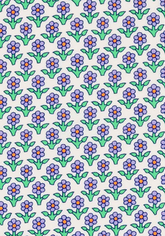 Vanina White Cotton Coupon 518 | Neon Floral Print | Precut Fabric 50 x 70 cm