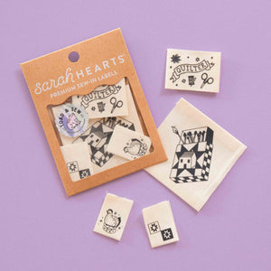 Toad and Sew Quilty Tattoo Woven Labels Multipack