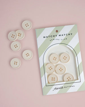 Cream Puff Retro Buttons | Set of 6