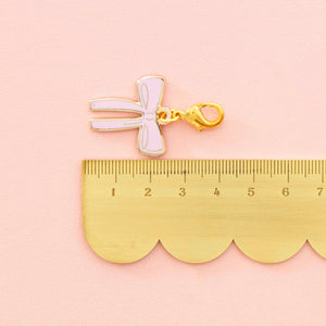 Pink Bow Removable Zipper Charm