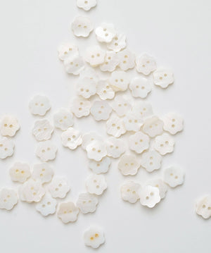 Flower Shaped Shell Buttons | Set of 12
