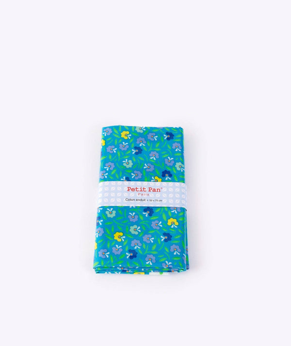 Bright blue Petunia oilcloth coupon
