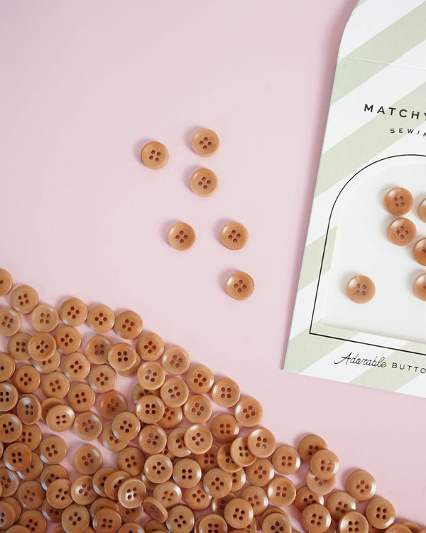 Caramel 1/2" Corozo Nut Buttons | Set of 8