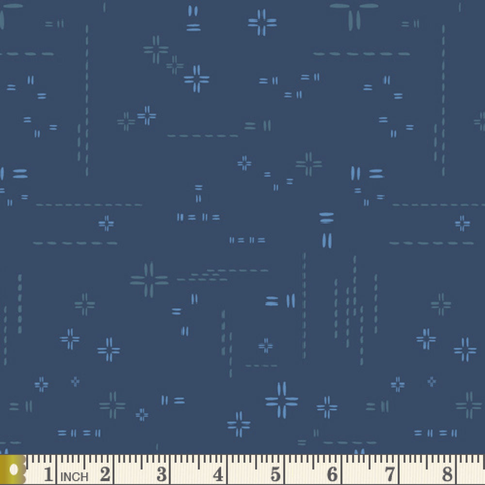AGF Decostitch Indigo Sky DSE-708 | Decostitch Elements by Art Gallery Fabrics | Continuous Yardage | Fat Quarter