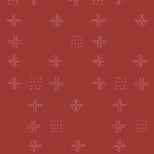 Kismet Mudcloth Berries KSM-83306 | Kismet by Sharon Holland | Art Gallery Fabrics | Continuous Yardage | Fat Quarter | Red Blender Fabric