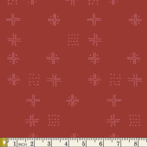 Kismet Mudcloth Berries KSM-83306 | Kismet by Sharon Holland | Art Gallery Fabrics | Continuous Yardage | Fat Quarter | Red Blender Fabric