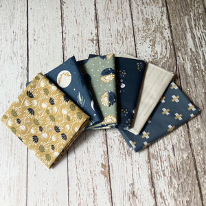 Camp Creek by Ash Cascade | 6 Prints | Cotton + Steel | Fat Quarter Bundle | Navy Quilting Bundle