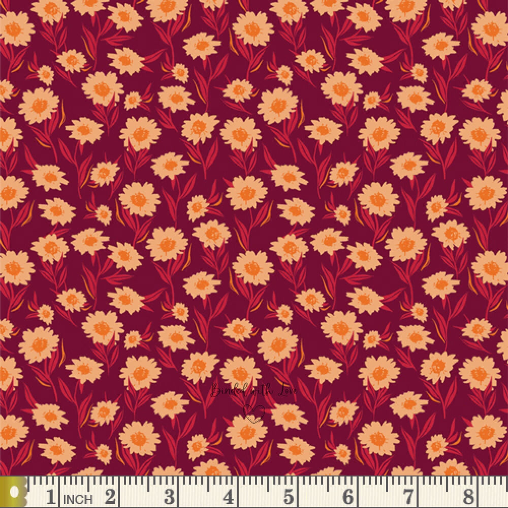Bountiful Daisies Cherry SSP-26604 | Season & Spice by AGF Studio | Art Gallery Fabrics | Continuous Yardage | Fat Quarter