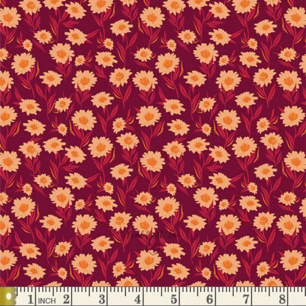 Bountiful Daisies Cherry SSP-26604 | Season & Spice by AGF Studio | Art Gallery Fabrics | Continuous Yardage | Fat Quarter