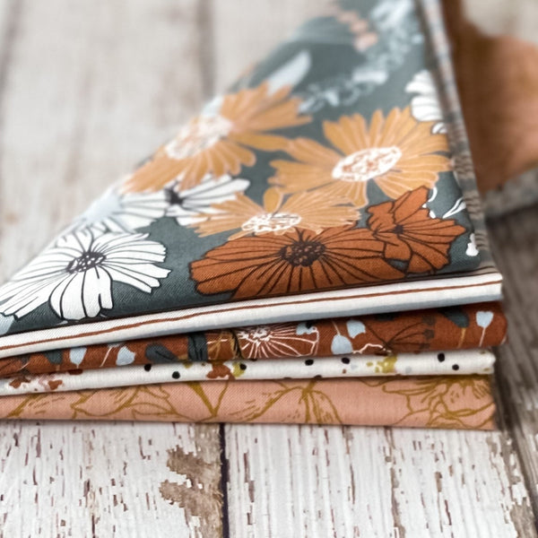 Wallflower Fat Quarter Bundle | 5 Print Fat Quarters | Wallflower by Hope Johnson | Cotton + Steel