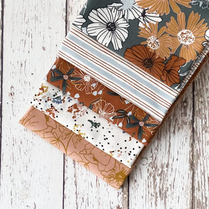 Wallflower Fat Quarter Bundle | 5 Print Fat Quarters | Wallflower by Hope Johnson | Cotton + Steel