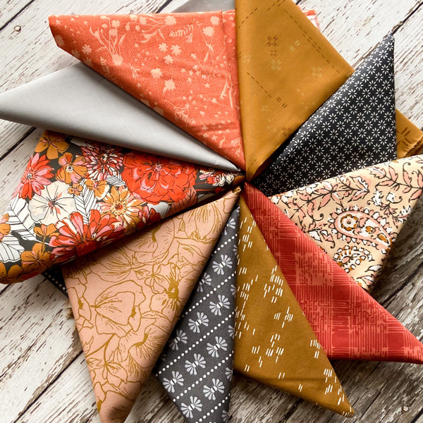 Curated Fat Quarter Bundle | 10 Fat Quarters | Hand Selected Art Gallery Fabrics and Cotton + Steel Quilting Bundle