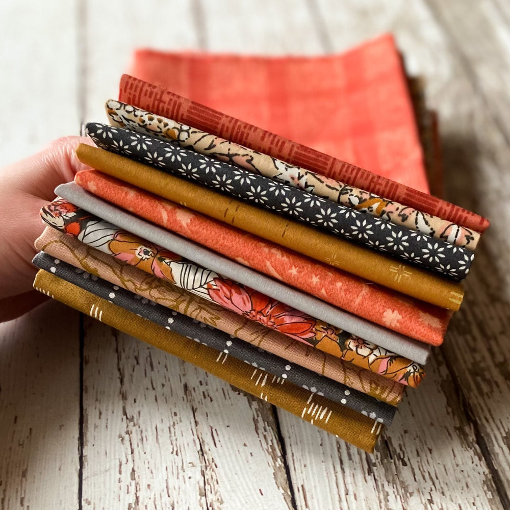 Curated Fat Quarter Bundle | 10 Fat Quarters | Hand Selected Art Gallery Fabrics and Cotton + Steel Quilting Bundle