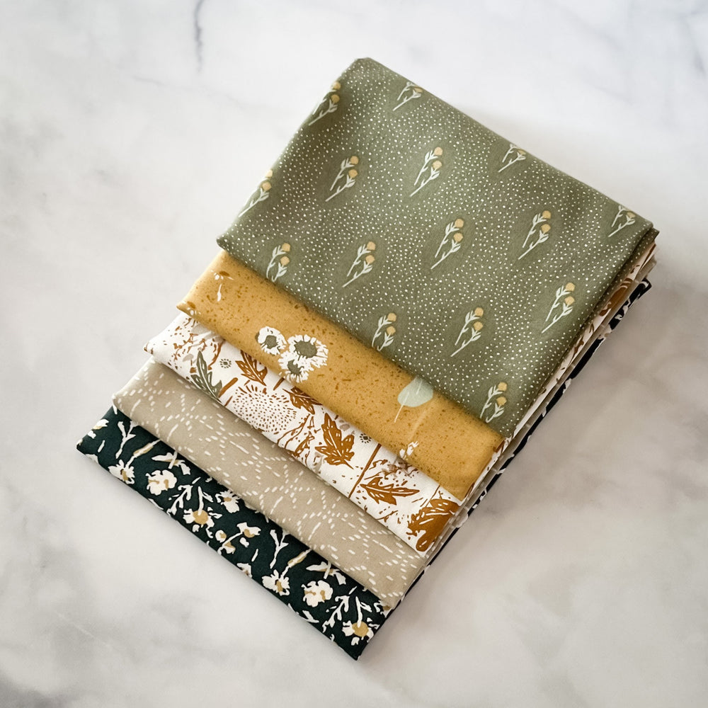 Summer Folk Fat Quarter Bundle | 5 Print Fat Quarters | Summer Folk by Lissie Teehee | Cotton + Steel | 130