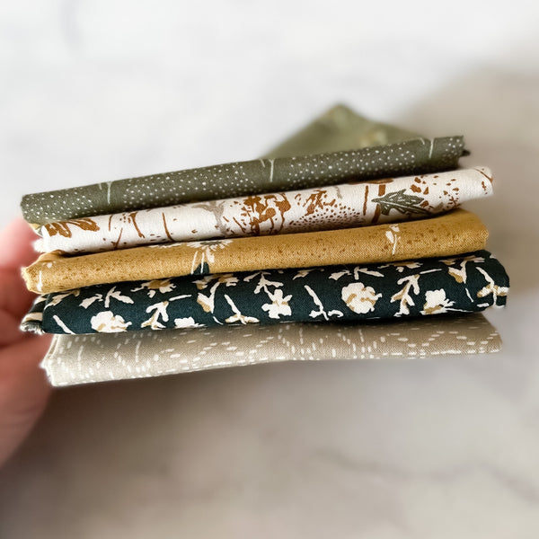 Summer Folk Fat Quarter Bundle | 5 Print Fat Quarters | Summer Folk by Lissie Teehee | Cotton + Steel | 130