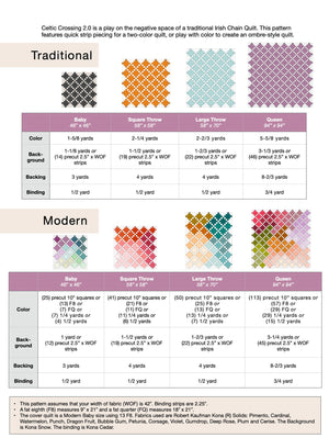 Celtic Crossing 2.0 Quilt Pattern by Lo & Behold Stitchery | Paper Pattern | Baby Quilt Pattern | Throw Quilt Pattern | Modern Quilt Pattern