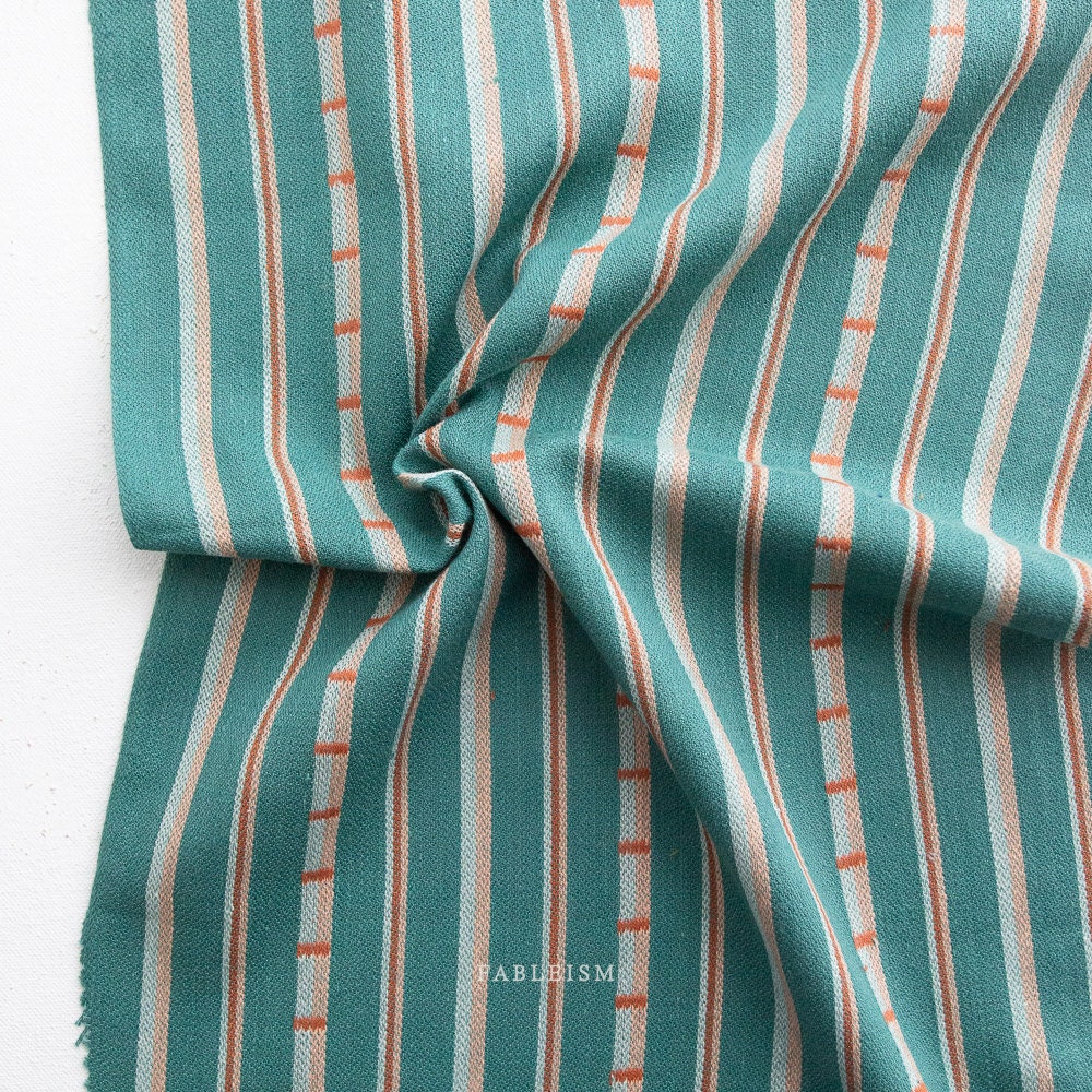Ladder Stripe in Turquoise MGW-07-TURQUOISE | Monarch Garden by Fableism Supply Co. | Continuous Yardage | Fat Quarter