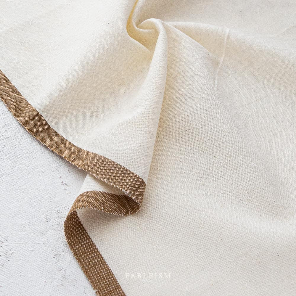 Creme FSW-01-CREME | Sprout Woven by Fableism Supply Co. | Continuous Yardage | Fat Quarter | Cotton Yarn Dyed Wovens