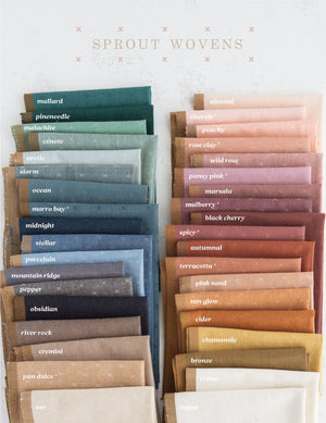 Almond FSW-15-ALMOND | Sprout Woven by Fableism Supply Co. | Continuous Yardage | Fat Quarter | Cotton Yarn Dyed Wovens