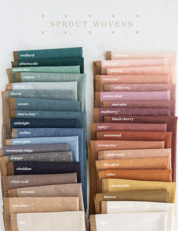 Almond FSW-15-ALMOND | Sprout Woven by Fableism Supply Co. | Continuous Yardage | Fat Quarter | Cotton Yarn Dyed Wovens