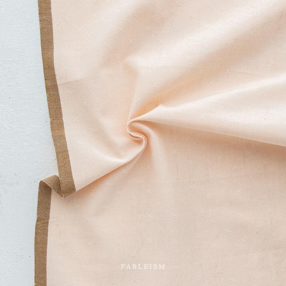 Almond FSW-15-ALMOND | Sprout Woven by Fableism Supply Co. | Continuous Yardage | Fat Quarter | Cotton Yarn Dyed Wovens