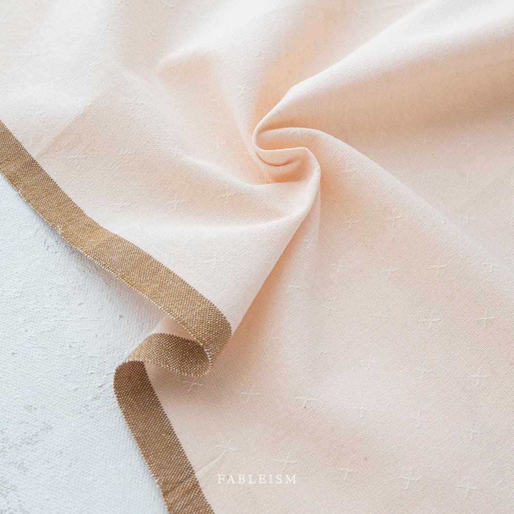 Almond FSW-15-ALMOND | Sprout Woven by Fableism Supply Co. | Continuous Yardage | Fat Quarter | Cotton Yarn Dyed Wovens