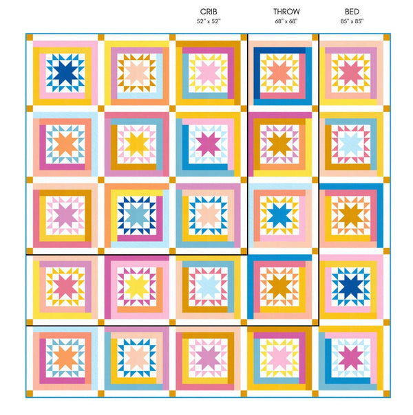 Cabin Nights Quilt Pattern by Prairie Quilt Co. | Paper Pattern | Confident Beginner Skill Quilt Pattern | Modern Quilt Pattern