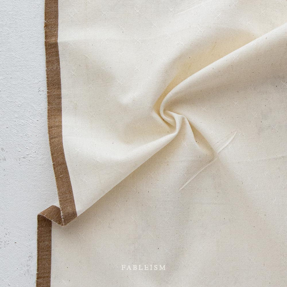 Creme FSW-01-CREME | Sprout Woven by Fableism Supply Co. | Continuous Yardage | Fat Quarter | Cotton Yarn Dyed Wovens