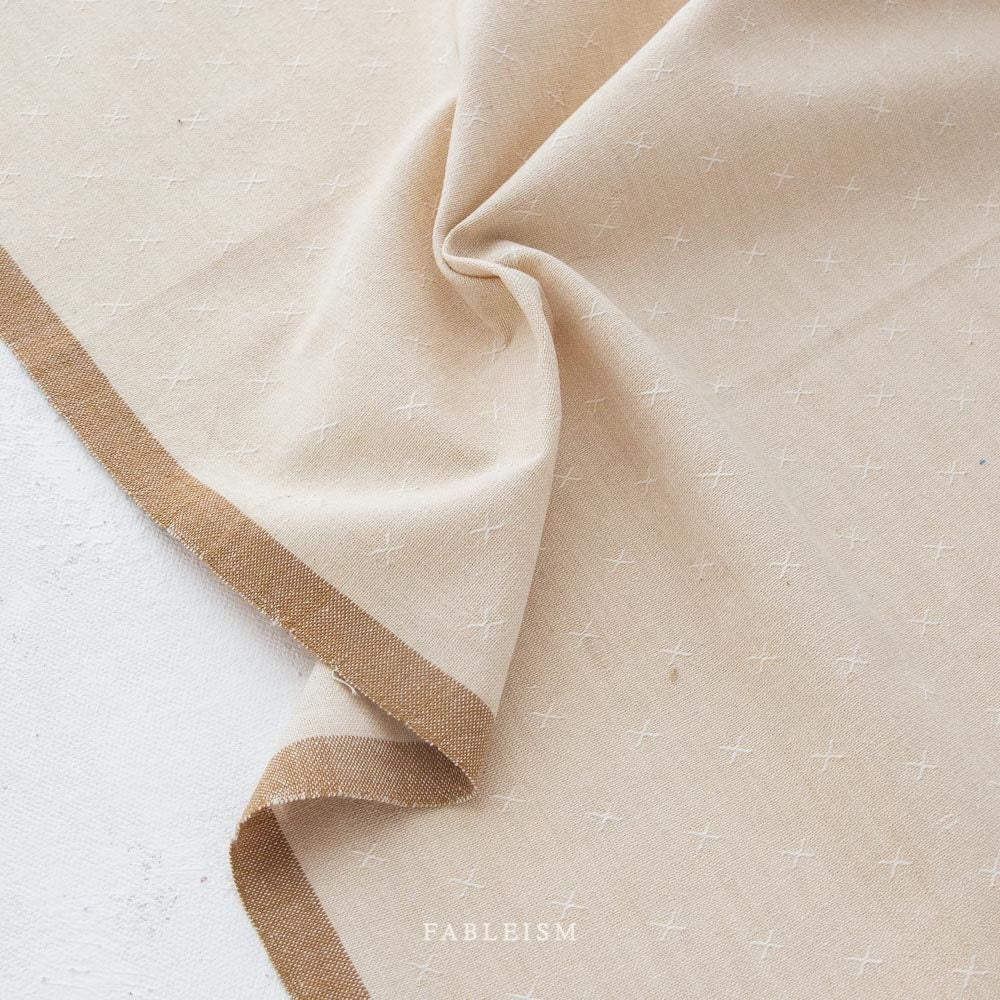 Oat FSW-02-OAT | Sprout Woven by Fableism Supply Co. | Continuous Yardage | Fat Quarter | Cotton Yarn Dyed Wovens