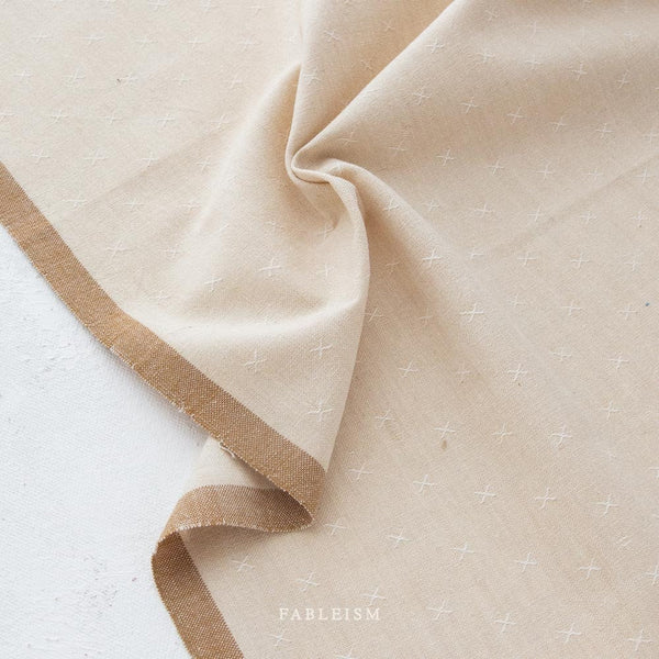 Oat FSW-02-OAT | Sprout Woven by Fableism Supply Co. | Continuous Yardage | Fat Quarter | Cotton Yarn Dyed Wovens