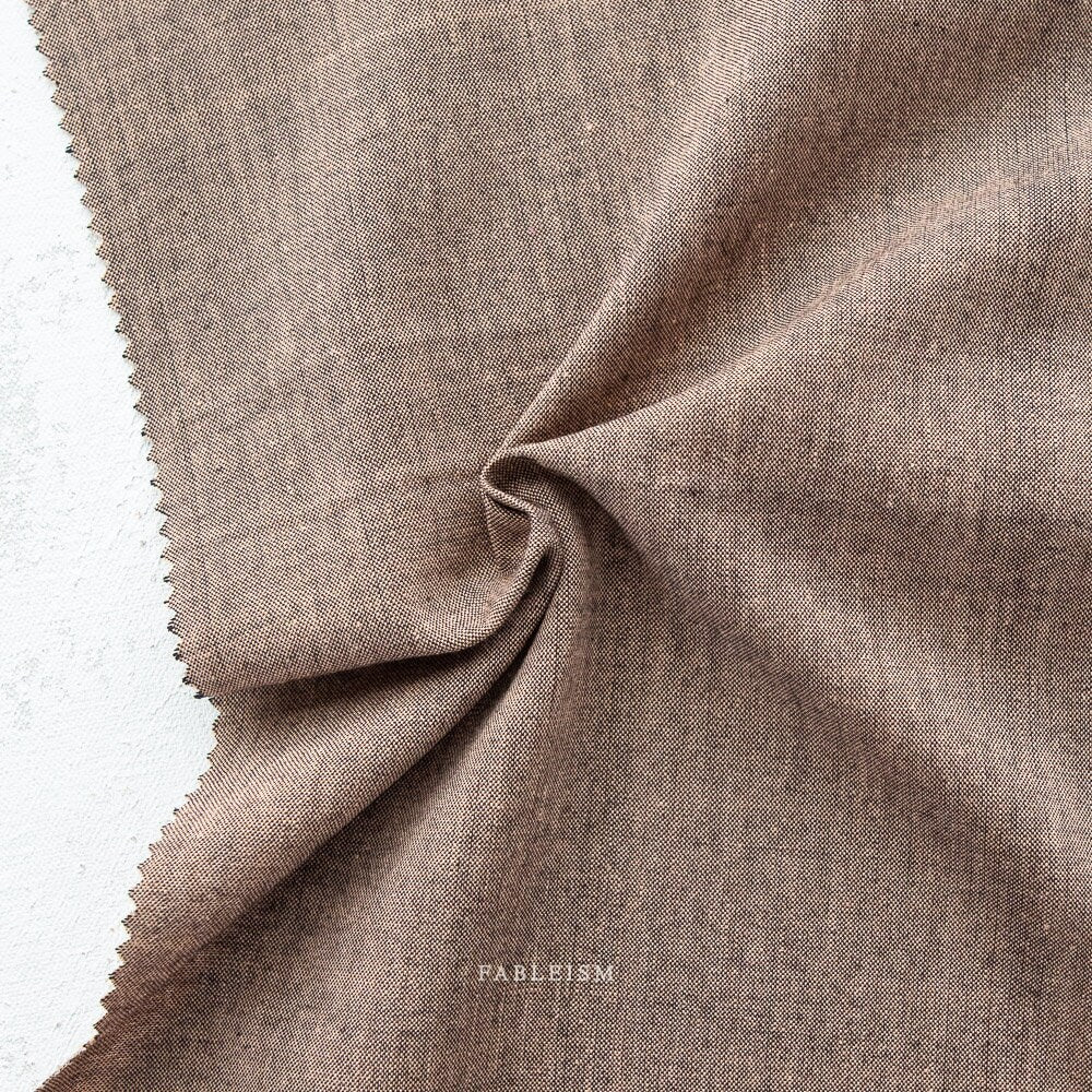 Sepia ECW-NOC-02-SEPIA | Everyday Chambray Nocturne by Fableism Supply Co. | Continuous Yardage | Fat Quarter | Cotton Yarn Dyed Wovens
