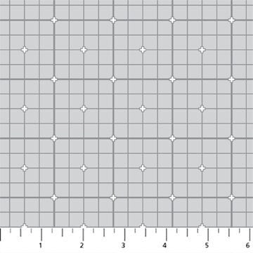 Grid Light Gray 92011-90 | Serenity by Ghazal Razavi | Figo Fabrics | Continuous Yardage | Fat Quarter | Quilting Fabric