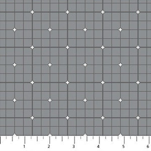 Grid Gray 92011-94 | Serenity by Ghazal Razavi | Figo Fabrics | Continuous Yardage | Fat Quarter | Quilting Fabric