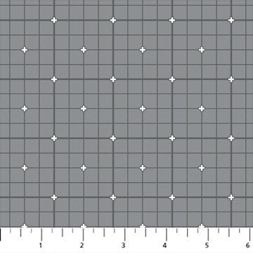 Grid Gray 92011-94 | Serenity by Ghazal Razavi | Figo Fabrics | Continuous Yardage | Fat Quarter | Quilting Fabric
