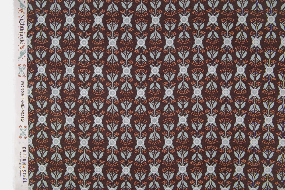 Forget Me Not Charcoal LI301-CO2 | Nightingale by Lissie Teehee | Cotton + Steel | Continuous Yardage | Fat Quarter