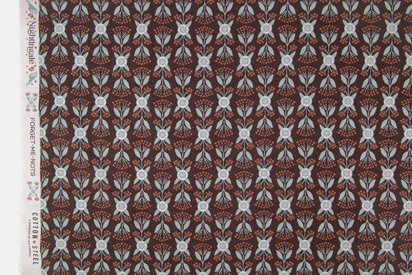 Forget Me Not Charcoal LI301-CO2 | Nightingale by Lissie Teehee | Cotton + Steel | Continuous Yardage | Fat Quarter