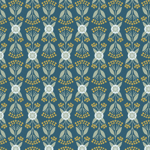 Forget Me Not Colbalt LI301-CO2 | Nightingale by Lissie Teehee | Cotton + Steel | Continuous Yardage | Fat Quarter
