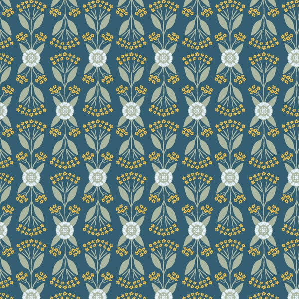 Forget Me Not Colbalt LI301-CO2 | Nightingale by Lissie Teehee | Cotton + Steel | Continuous Yardage | Fat Quarter