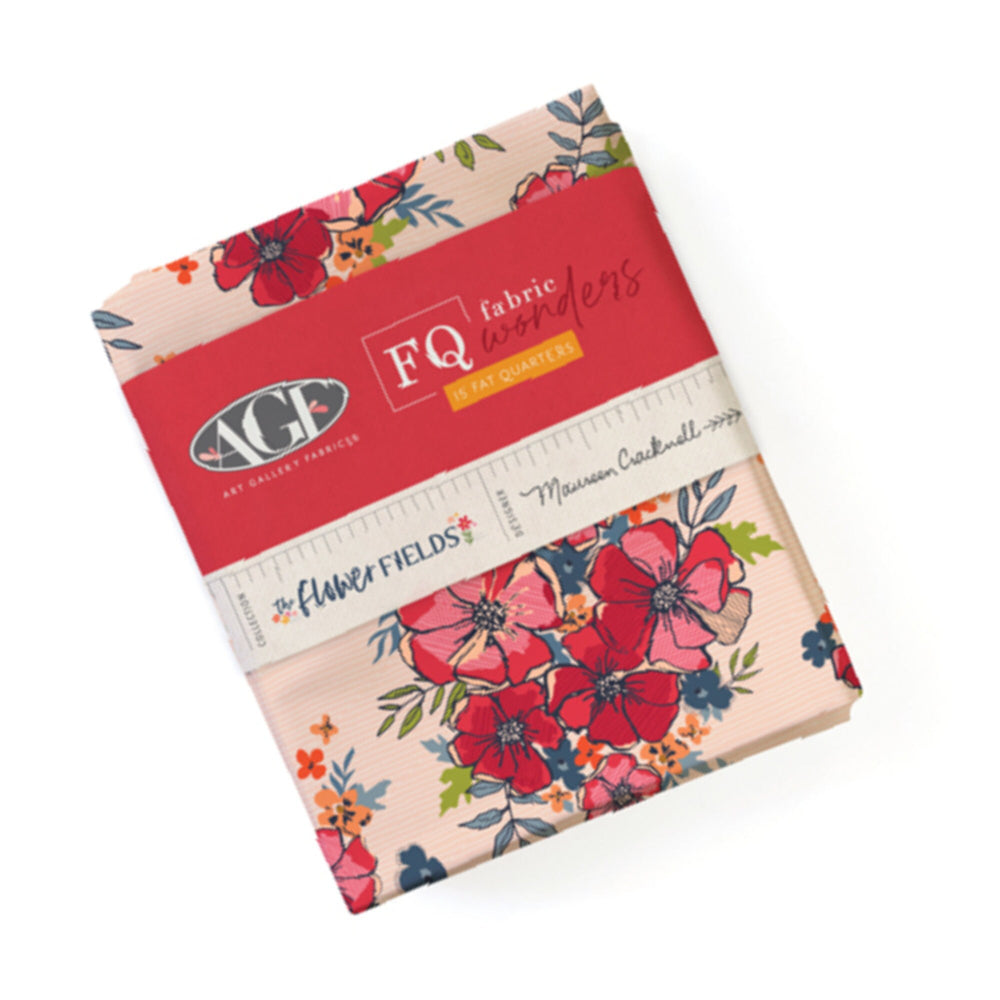 The Flower Fields by Maureen Cracknell Fat Quarter Fabric Wonders Bundle | Art Gallery Fabrics | Full Collection | 15 Prints | BUNDLE-209