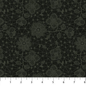 Doily Black 90772-99 | Klara by Bernadett Urbanovics | Figo Fabrics | Continuous Yardage | Fat Quarter | Quilting Fabric